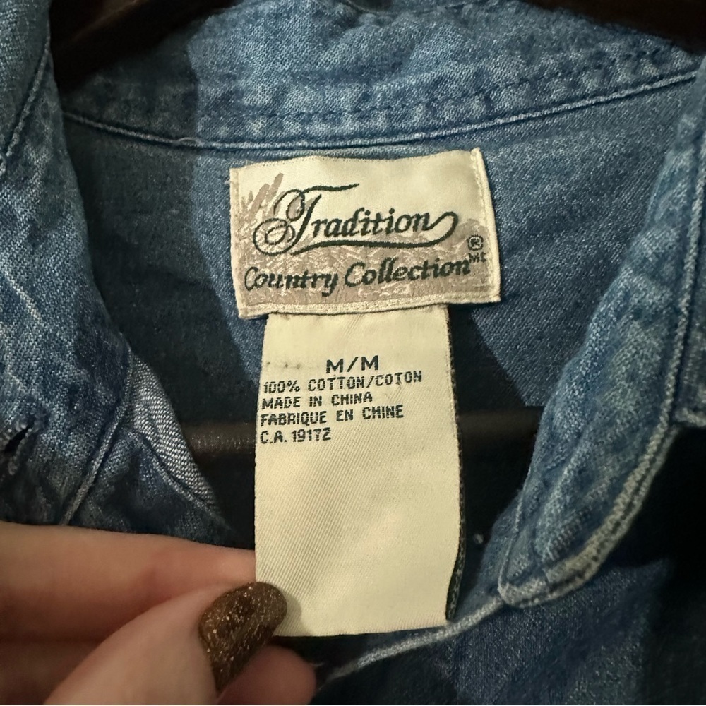 Tradition Country Collection Light Blue Nautical Beach Embroidered Shirt Sz M - Picture 11 of 12